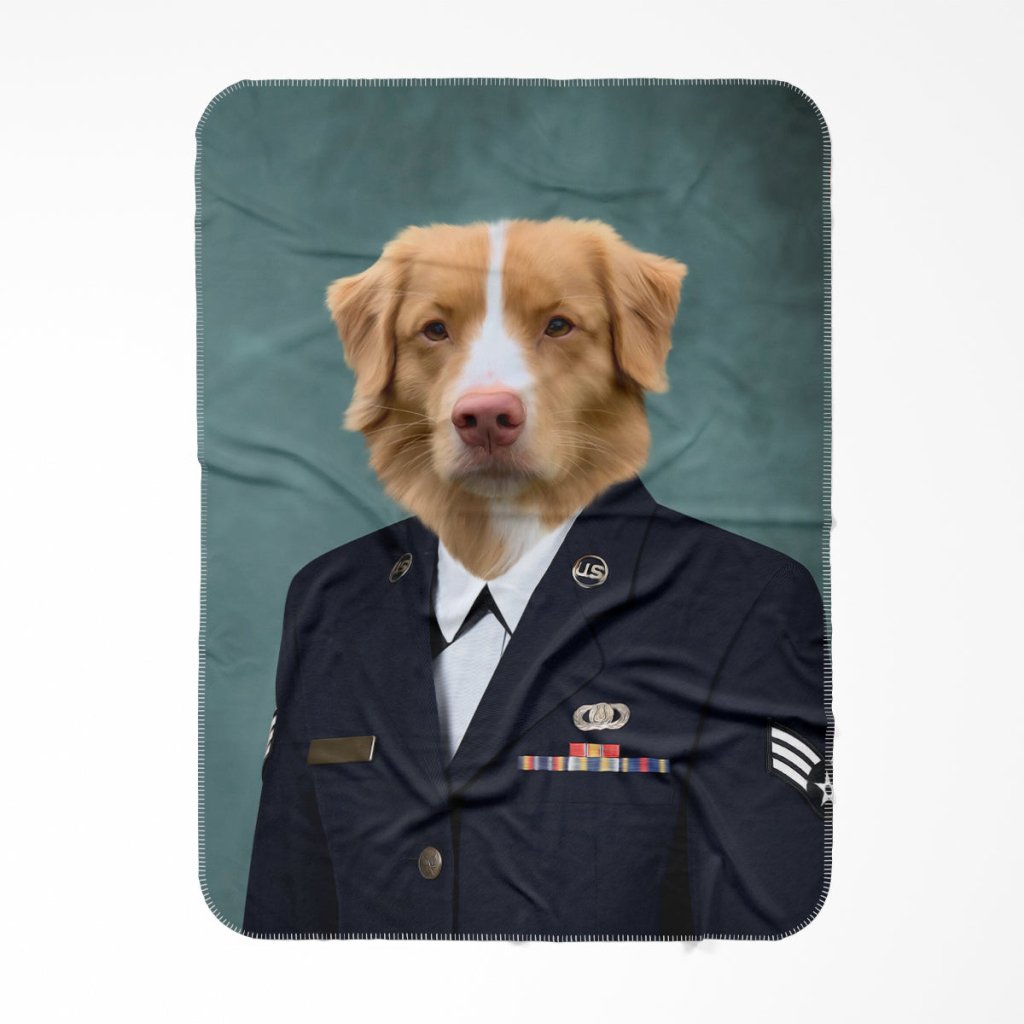 Pet Portraits | The US Female Navy Officer: Custom Pet Blanket | Paw & Glory