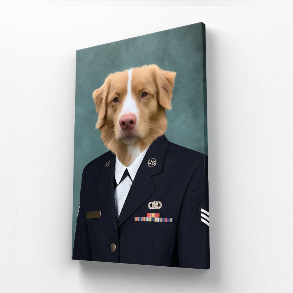 Pet Portraits | The US Female Navy Officer: Custom Pet Canvas | Paw & Glory