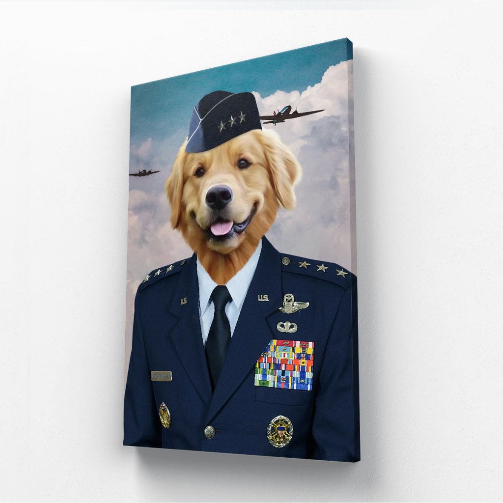 Pet Portraits | The US Male Airforce Officer: Custom Pet Canvas | Paw & Glory