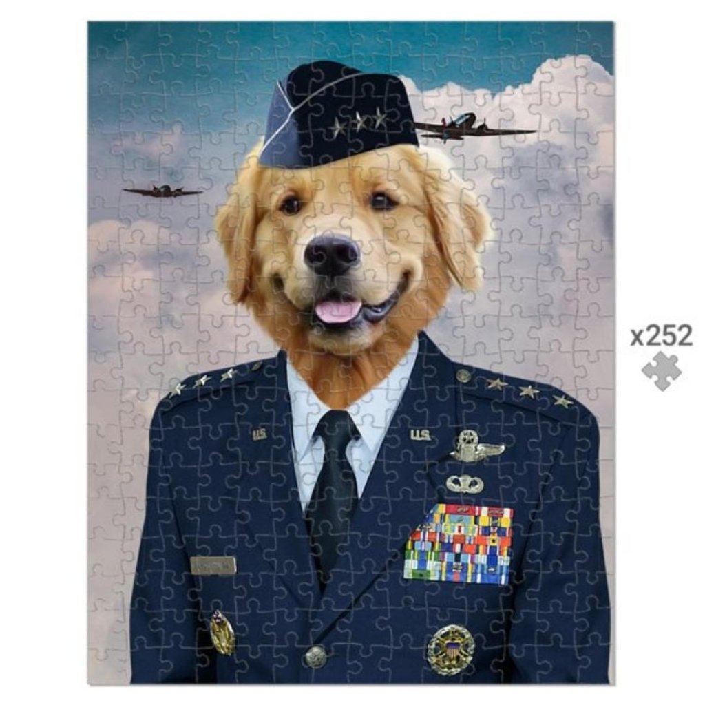 Pet Portraits | The US Male Airforce Officer: Custom Pet Puzzle | Paw & Glory