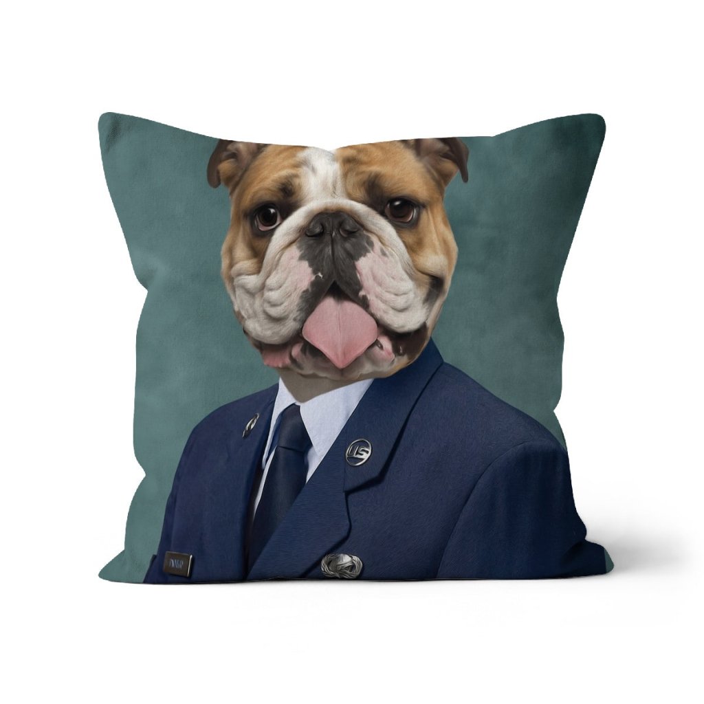 Pet Portraits | The US Male Navy Officer: Custom Pet Pillow | Paw & Glory