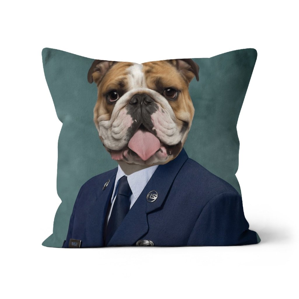 Pet Portraits | The US Male Navy Officer: Custom Pet Pillow | Paw & Glory