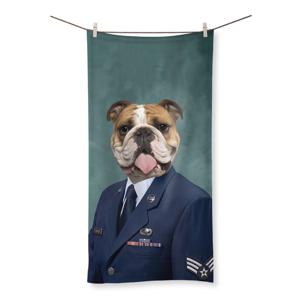 Pet Portraits | The US Male Navy Officer: Custom Pet Towel | Paw & Glory