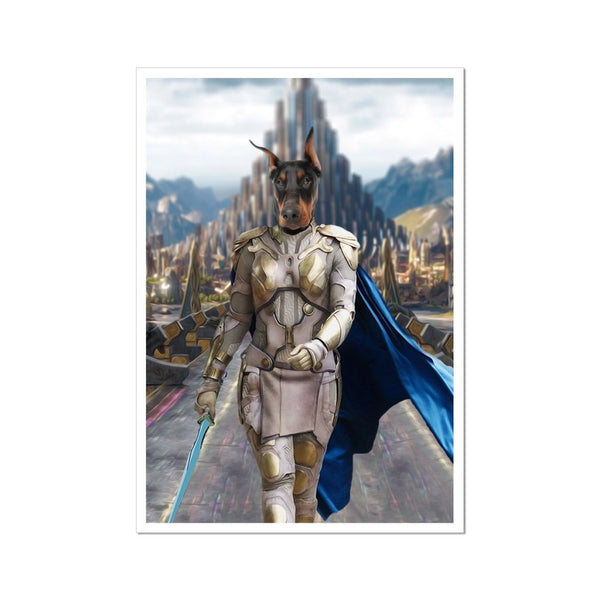 Valkyrie Warrior Custom Pet Poster | Pet Portrait Print | Paw & Glory