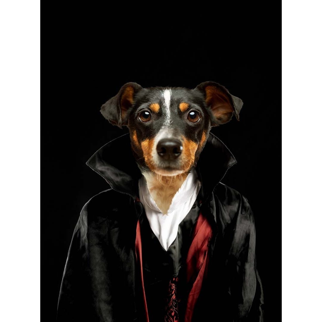 Pet Portraits | The Vampire: Custom Digital Download Pet Portrait | Paw & Glory
