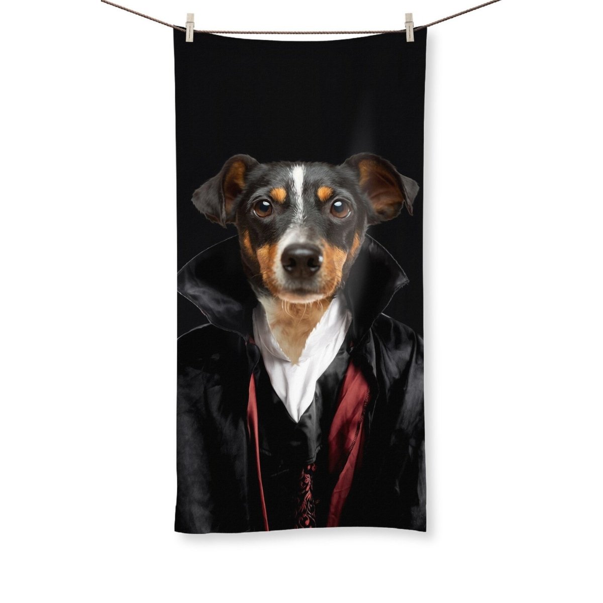 Pet Portraits | The Vampire: Custom Pet Towel | Paw & Glory