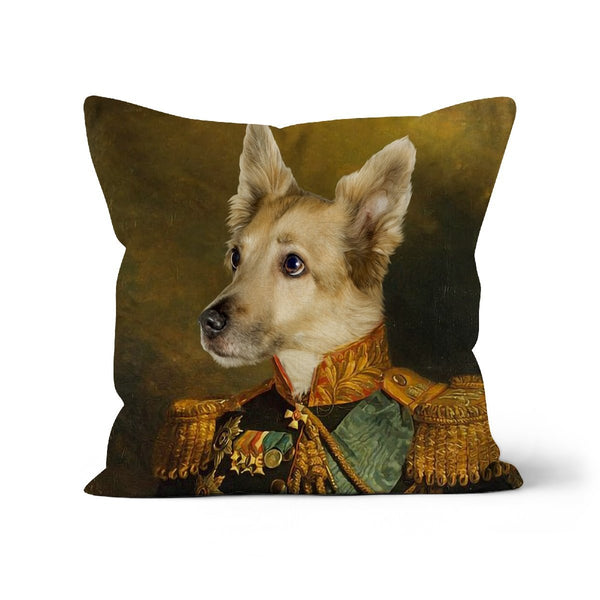 The Veteran: Custom Pet Pillow | royal pet portrait | Paw & Glory