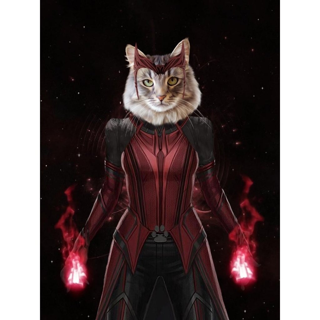 Pet Portraits | The Wanda (Wanda Vision Inspired): Custom Digital Download Pet Portrait | Paw & Glory