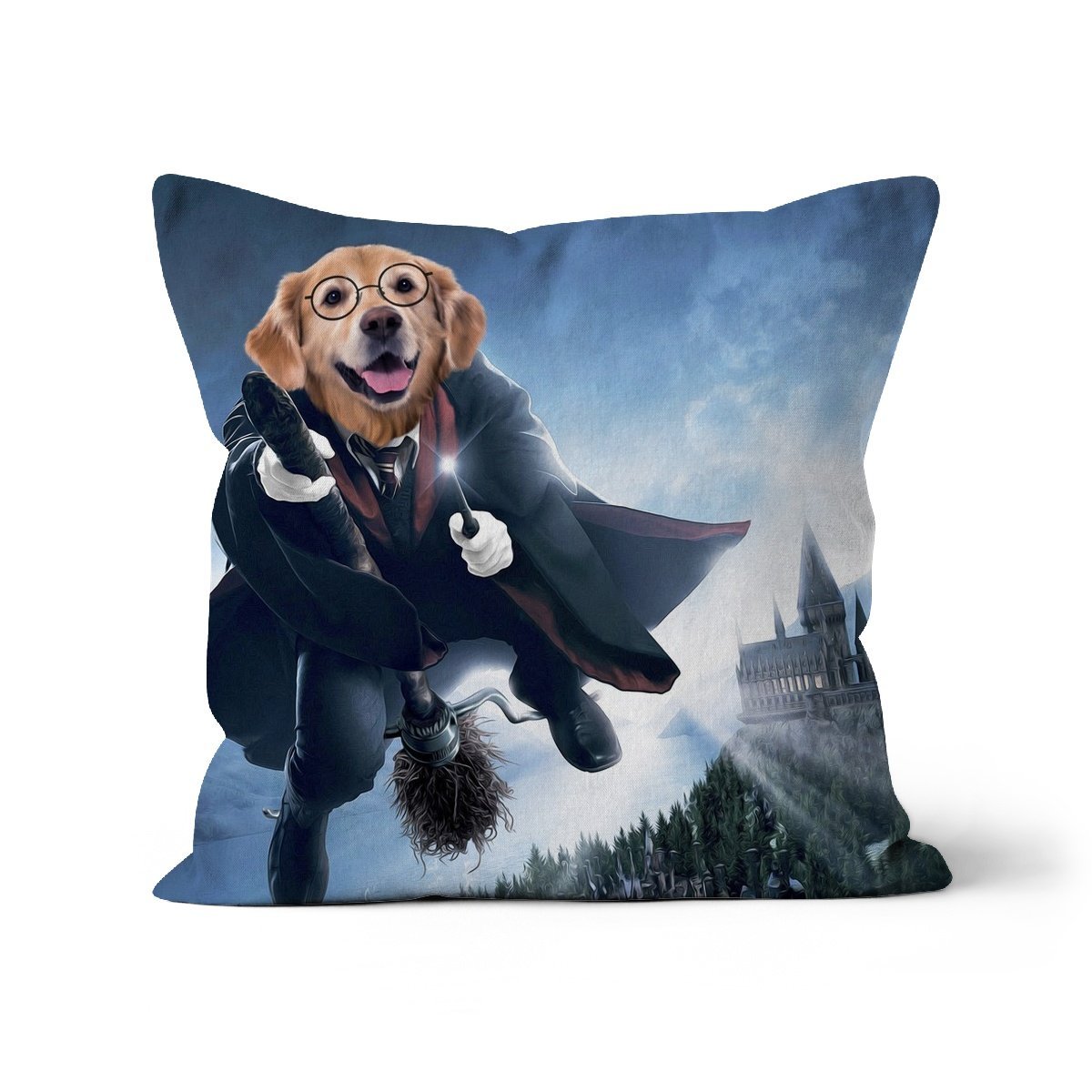 Pet Portraits | The Wizard (Harry Potter Inspired): Custom Pet Pillow | Paw & Glory