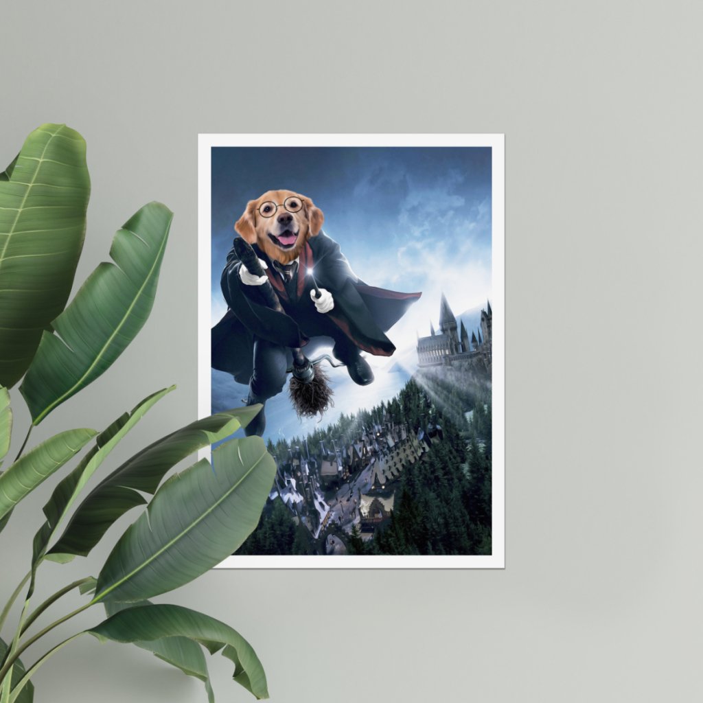 Pet Portraits | The Wizard (Harry Potter Inspired): Custom Pet Poster | Paw & Glory