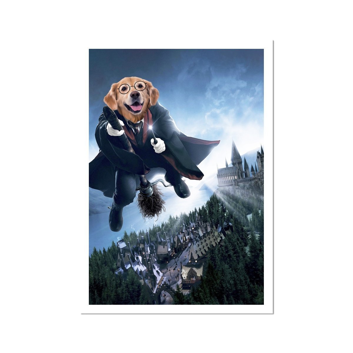 Pet Portraits | The Wizard (Harry Potter Inspired): Custom Pet Poster | Paw & Glory