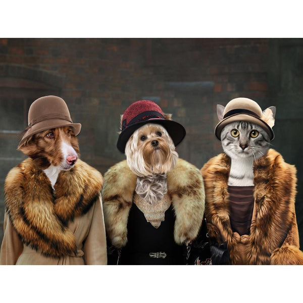 1920s Ladies Trio Custom Digital Download Pet Portrait | Paw & Glory