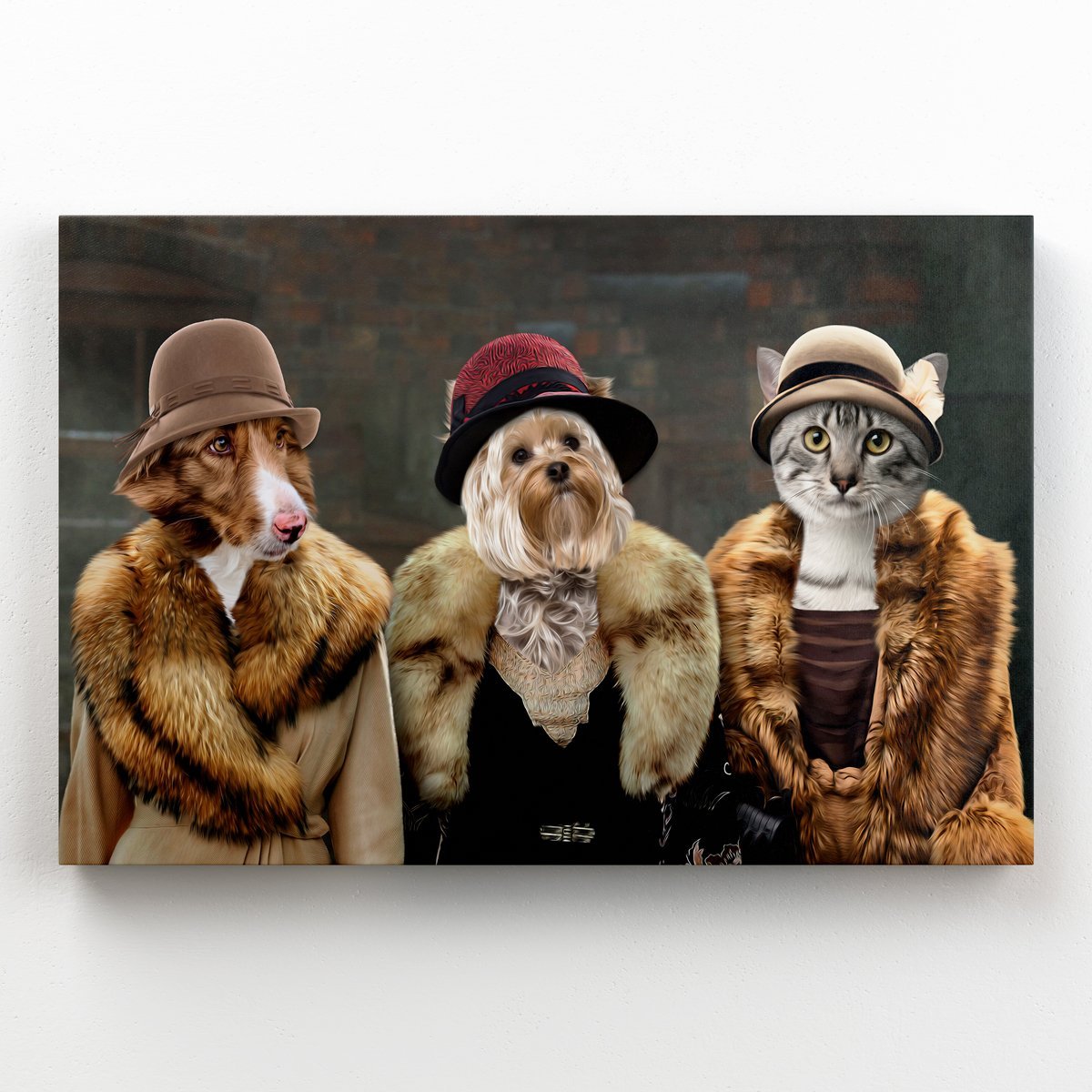 Pet Portraits | The Women (Peaky Blinders Inspired) 3 Pet: Custom Pet Canvas | Paw & Glory