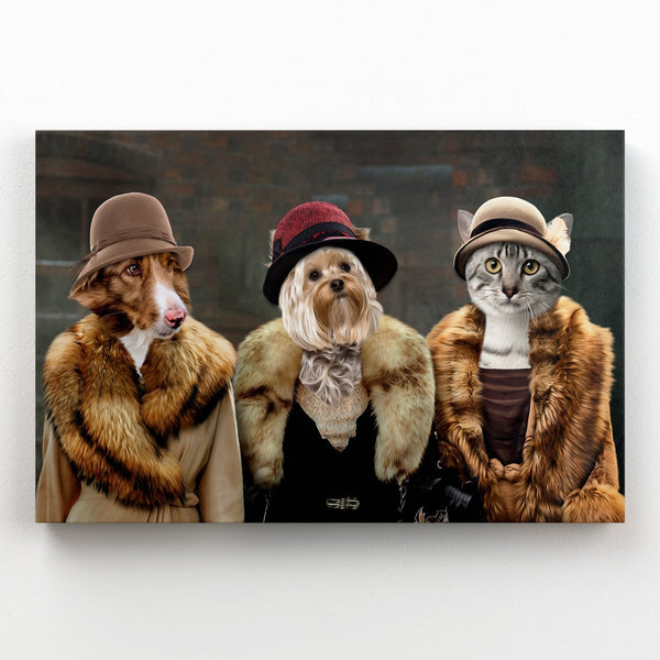 1920s Ladies Trio Custom Pet Canvas | Custom Pet Portrait Canvas | Paw & Glory
