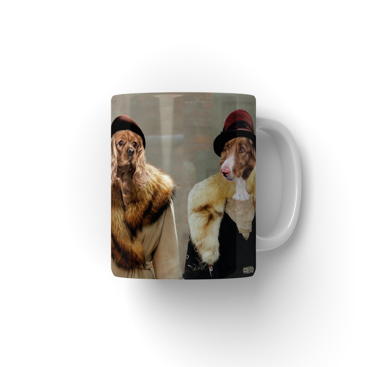 1920s Ladies Custom 2 Pet Coffee Mug | Funny Pet Portrait Gift | Paw & Glory