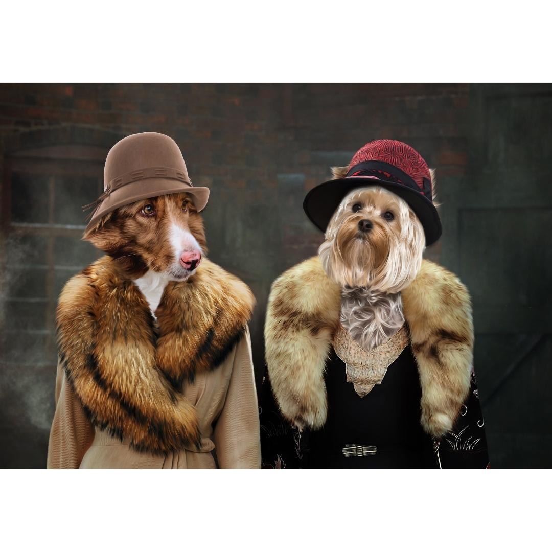 Pet Portraits | The Women (Peaky Blinders Inspired): Custom 2 Pet Digital Download Pet Portrait | Paw & Glory