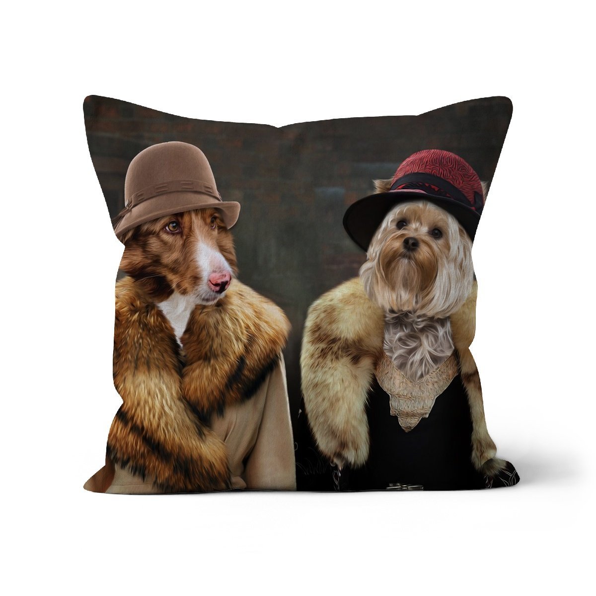 Pet Portraits | The Women (Peaky Blinders Inspired): Custom 2 Pet Pillow | Paw & Glory