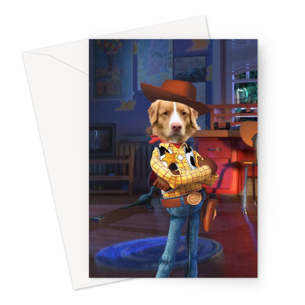 Pet Portraits | The Woody (Toy Story Inspired): Custom Pet Greeting Card | Paw & Glory