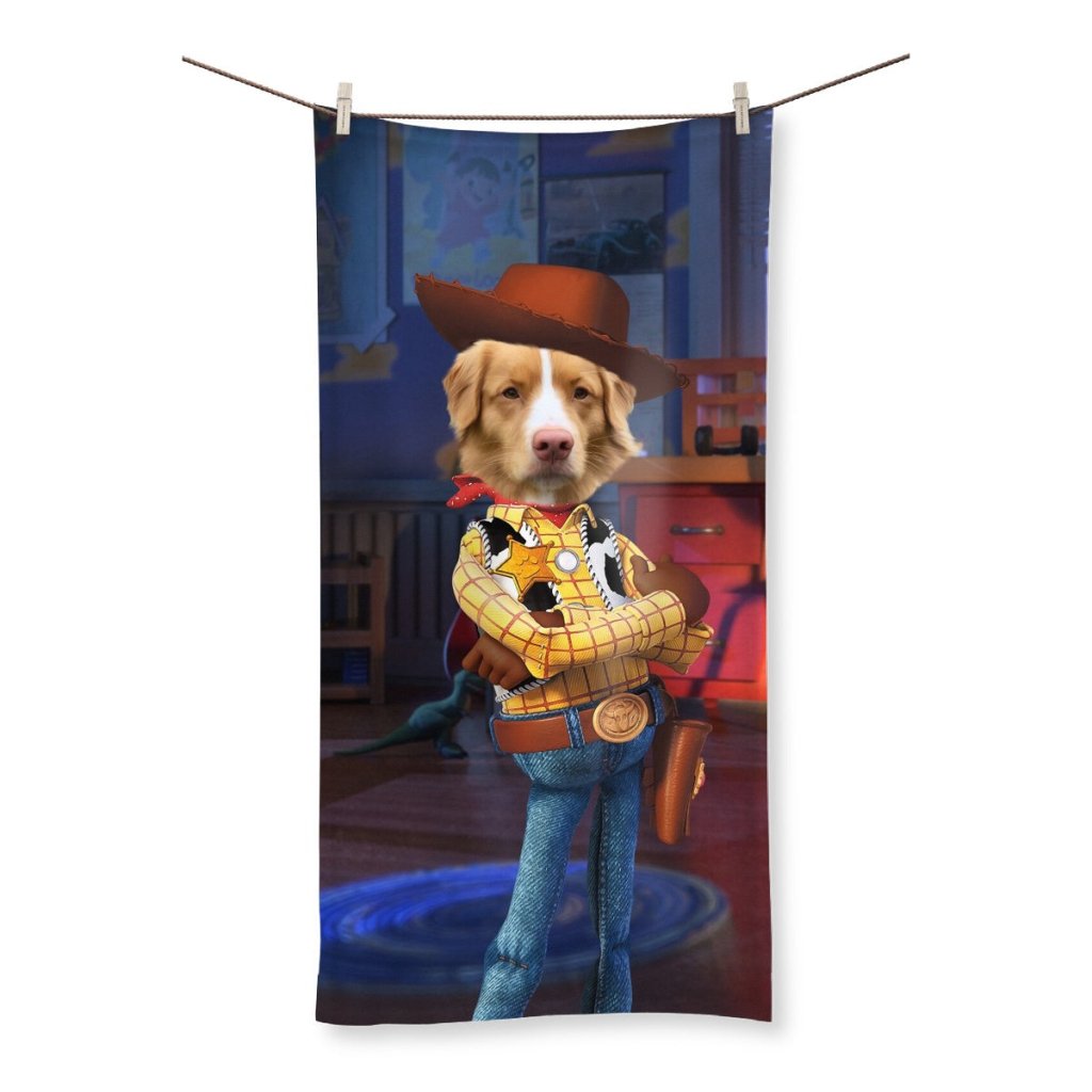 Pet Portraits | The Woody (Toy Story Inspired): Custom Pet Towel | Paw & Glory