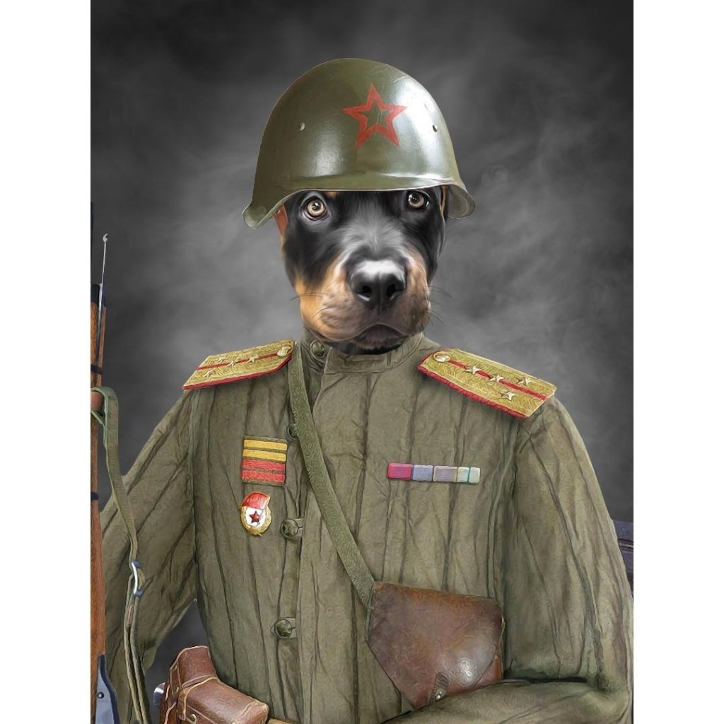Pet Portraits | The World War Soldier: Custom Digital Download Pet Portrait | Paw & Glory