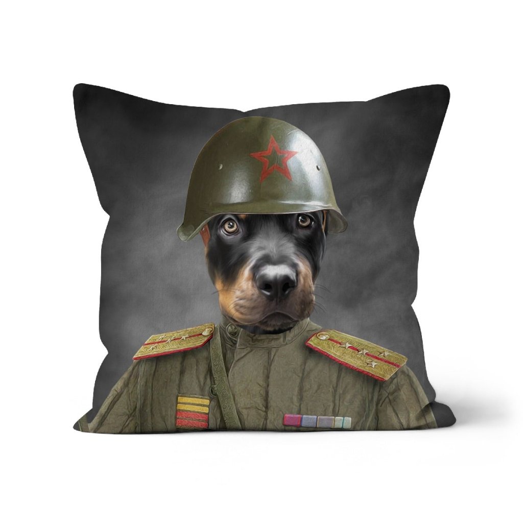 Pet Portraits | The World War Soldier: Custom Pet Pillow | Paw & Glory