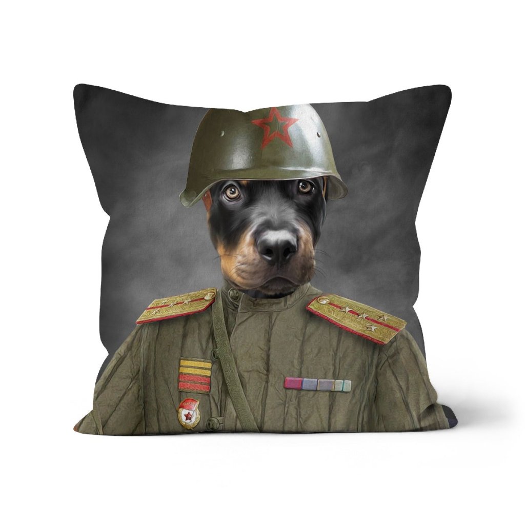 Pet Portraits | The World War Soldier: Custom Pet Pillow | Paw & Glory