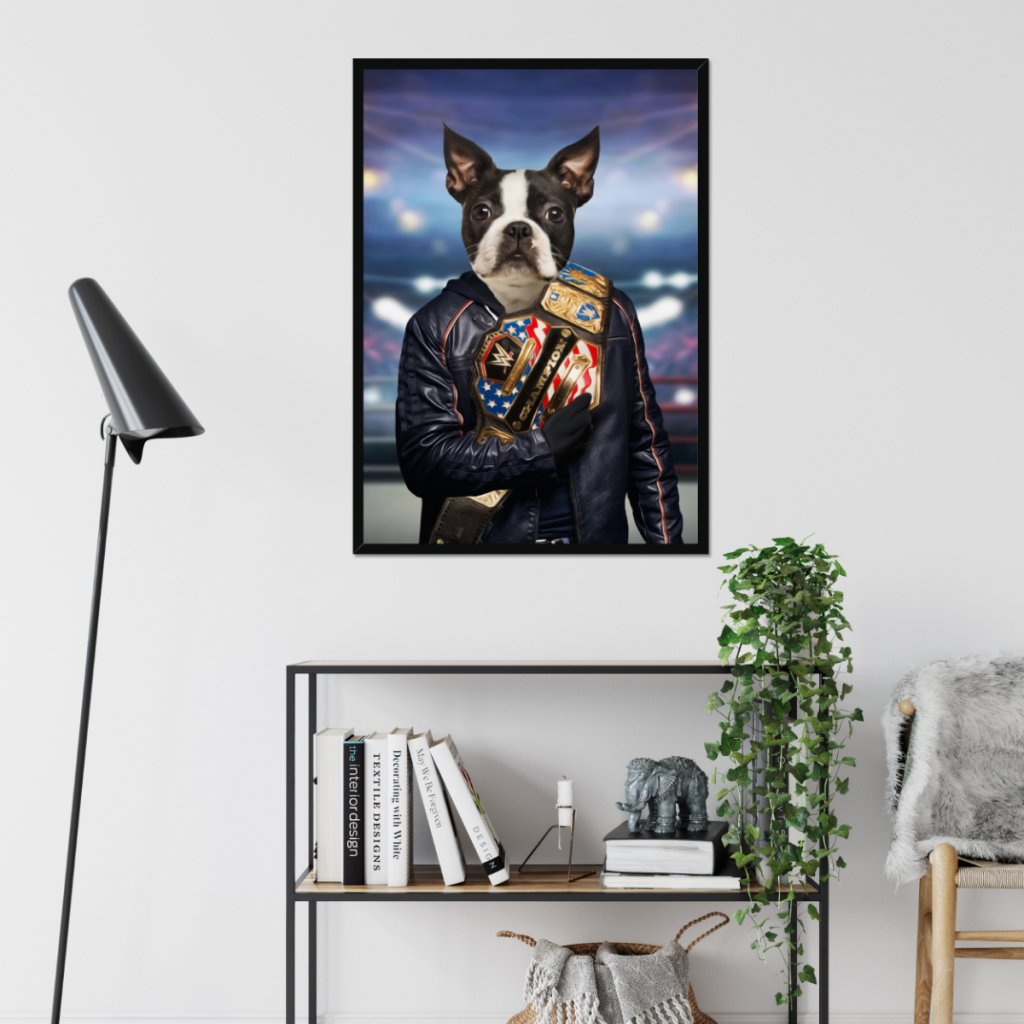 Pet Portraits | The Wrestler: Custom Pet Portrait | Paw & Glory