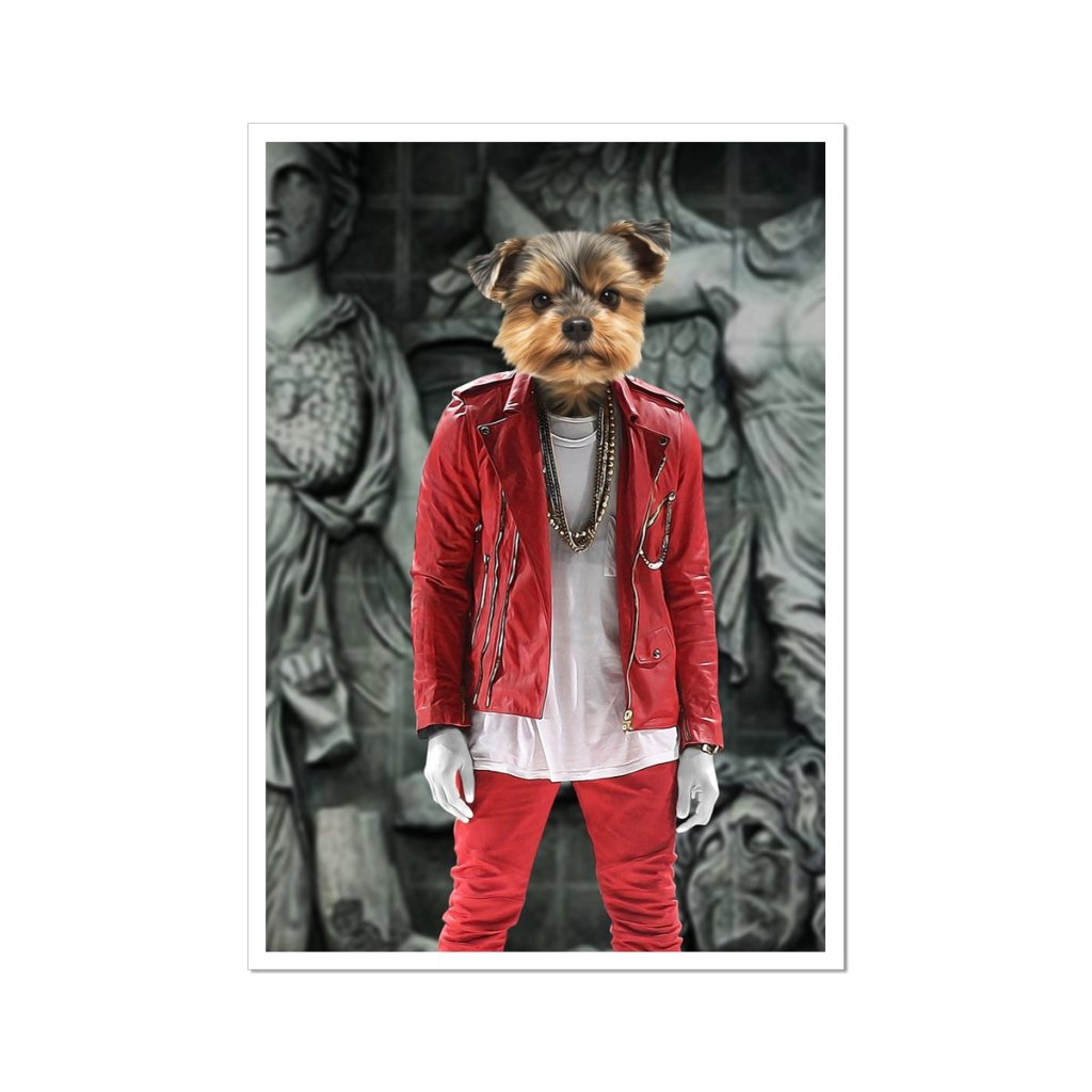 Streetwear Star Custom Pet Poster | Custom Pet Portrait Print | Paw & Glory