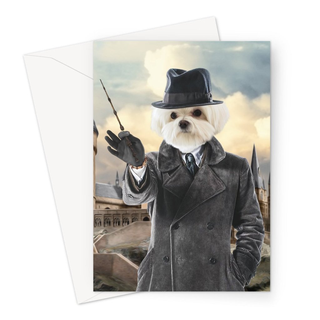 Young Wise Wizard Custom Pet Greeting Card | Personalised Pet Gift | Paw & Glory