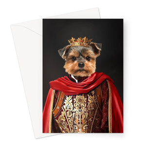 The Young King: Custom Pet Greeting Card - Paw & Glory - Dog Portraits - Pet Portraits