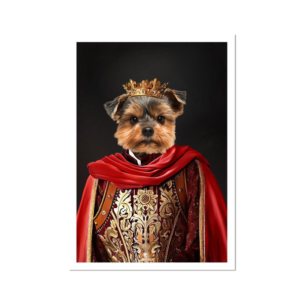 The Young King: Custom Pet Poster | royal pet portrait | Paw & Glory