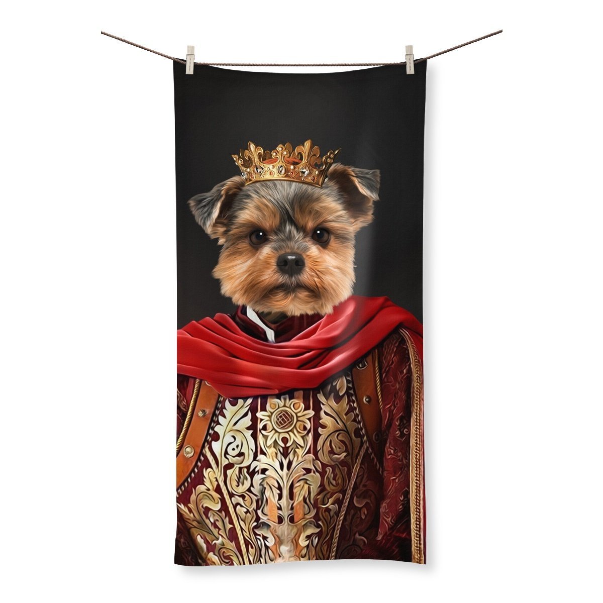 Pet Portraits | The Young King: Custom Pet Towel | Paw & Glory