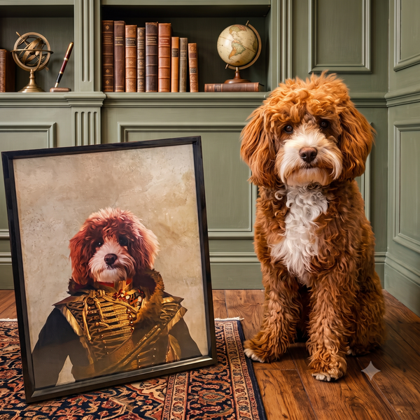 The Colonel: Custom Pet Portrait | framed pet portrait | Paw & Glory
