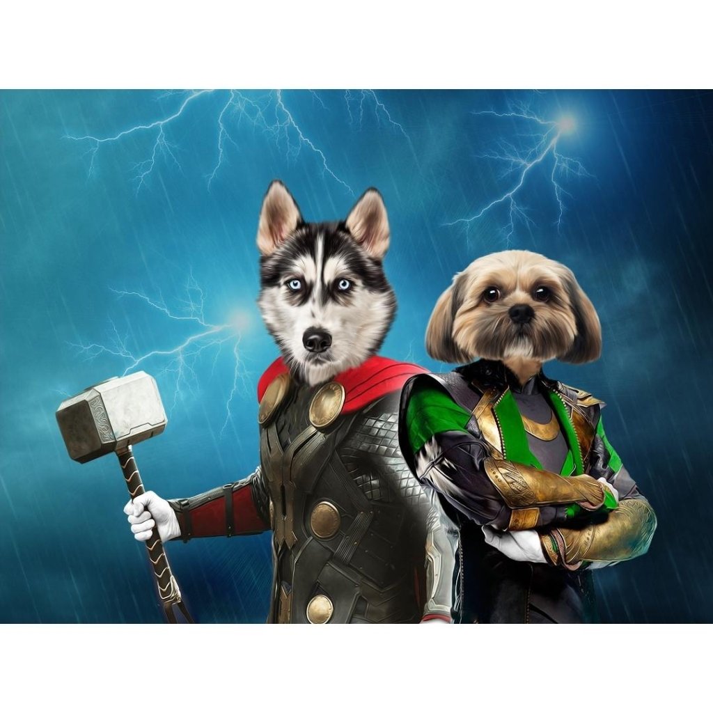 Thor Dog & Loki Cat フィギュアセット Thor Dog 猥褻 & Loki Cat フィギュアセット