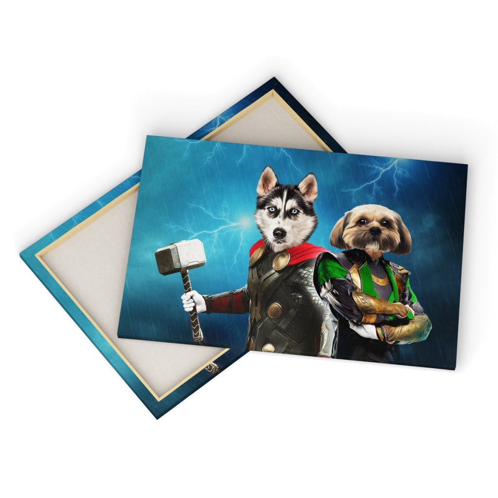 Pet Portraits | Thor & Loki: Custom Pet Canvas | Paw & Glory