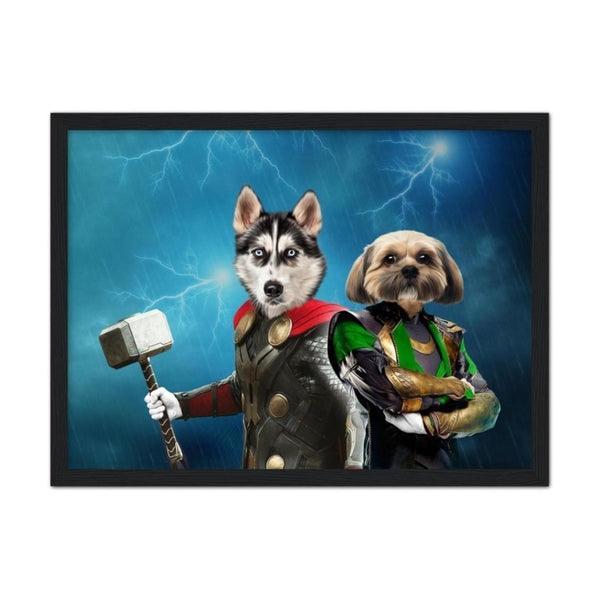Thunder And Mischief Duo Custom Pet Portrait | Custom Pet Portrait | Paw & Glory