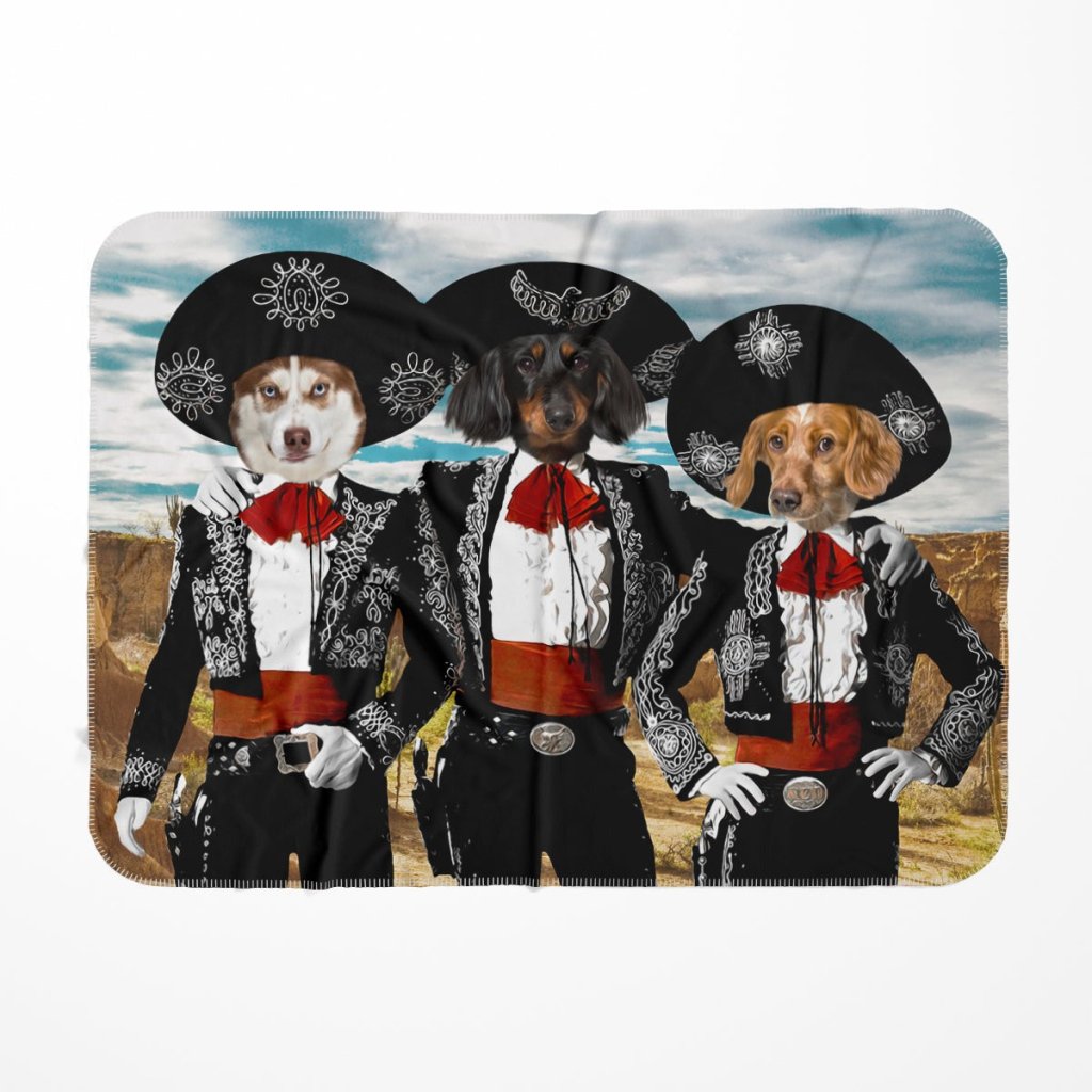 Pet Portraits | Three Amigos: Custom Pet Blanket | Paw & Glory