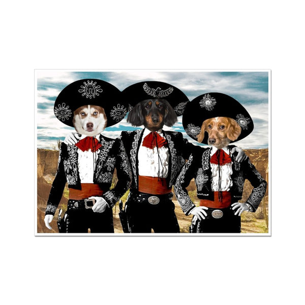 Three Close Friends Custom Pet Poster | Pet Portrait Print | Paw & Glory
