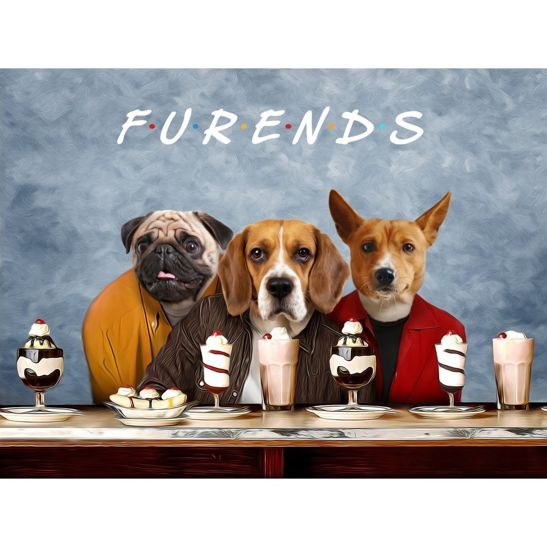 Pet Portraits | Three Furends: Custom Digital Download Pet Portrait | Paw & Glory