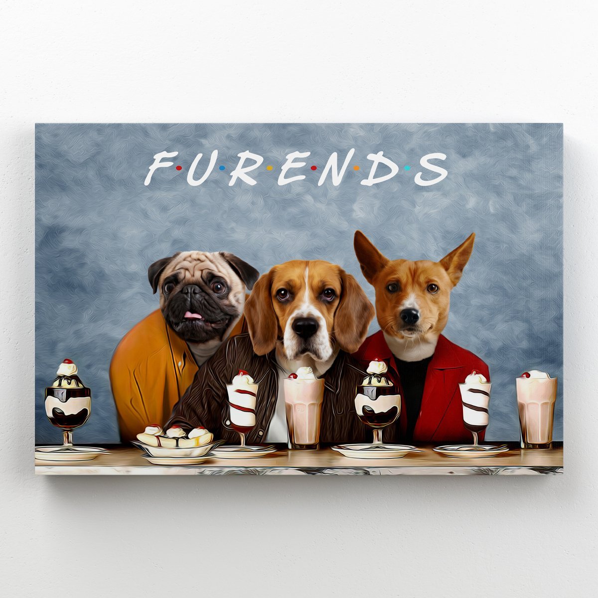 Pet Portraits | Three Furends: Custom Pet Canvas | Paw & Glory