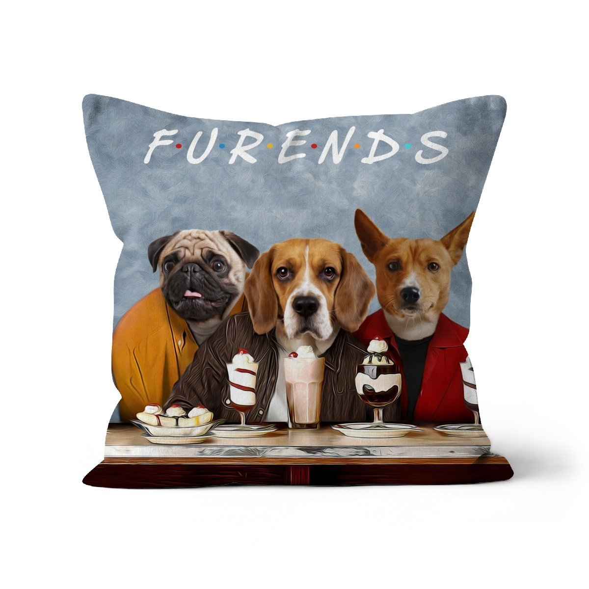 Pet Portraits | Three Furends: Custom Pet Pillow | Paw & Glory