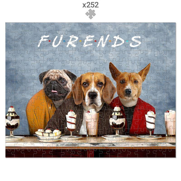Three Close Friends Custom Pet Puzzle | Funny Pet Portrait | Paw & Glory