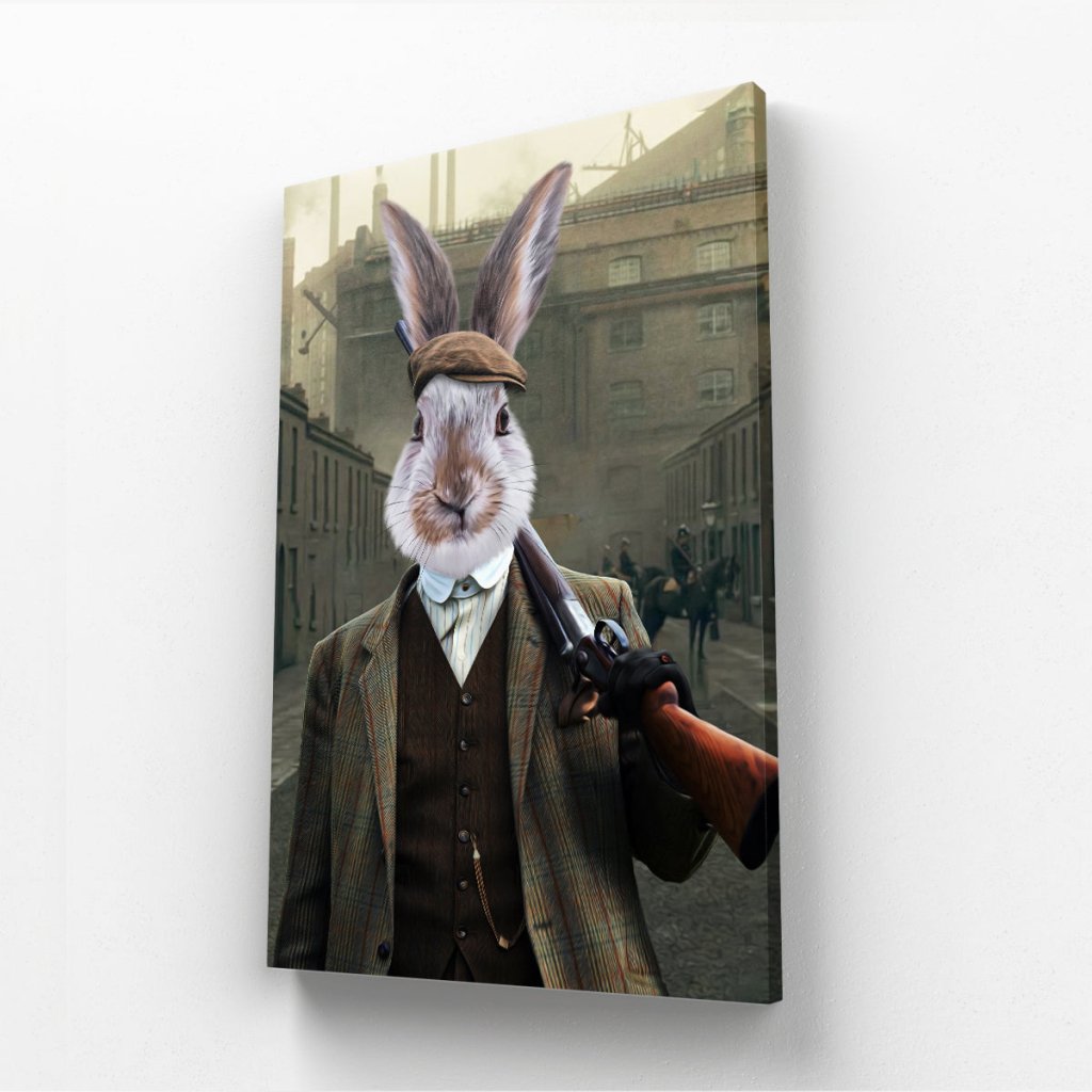 Pet Portraits | Thug (Peaky Blinders Inspired): Animal Art Canvas | Paw & Glory