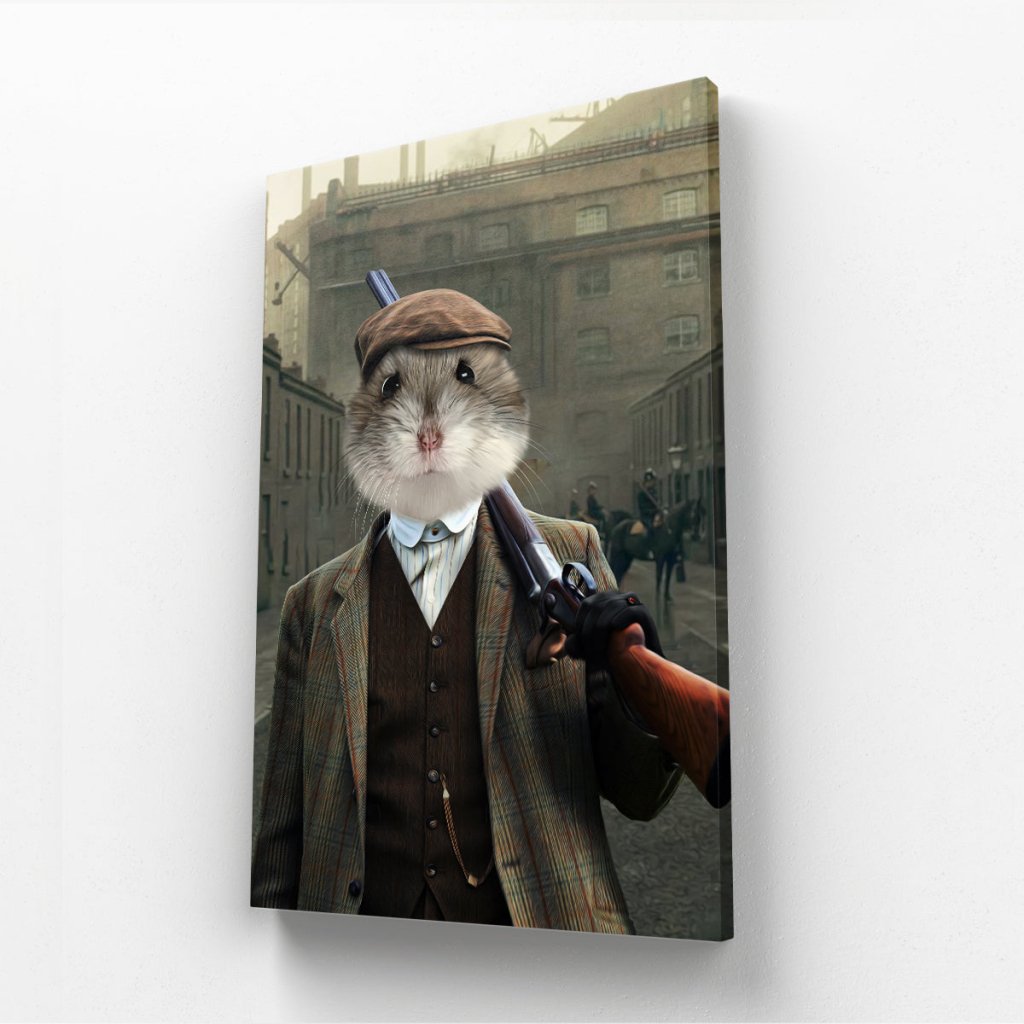 Pet Portraits | Thug (Peaky Blinders Inspired): Animal Art Canvas | Paw & Glory