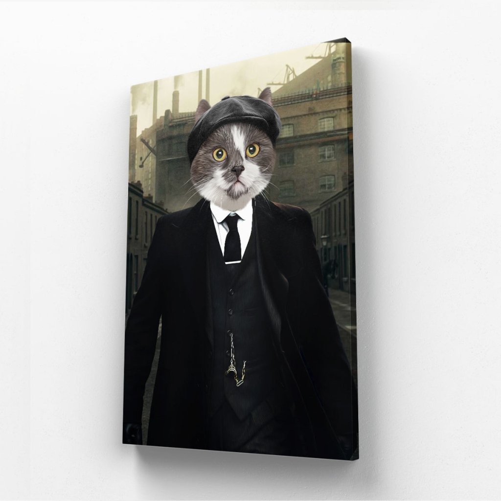 Pet Portraits | Tommy (Peaky Blinders Inspired): Animal Art Canvas | Paw & Glory