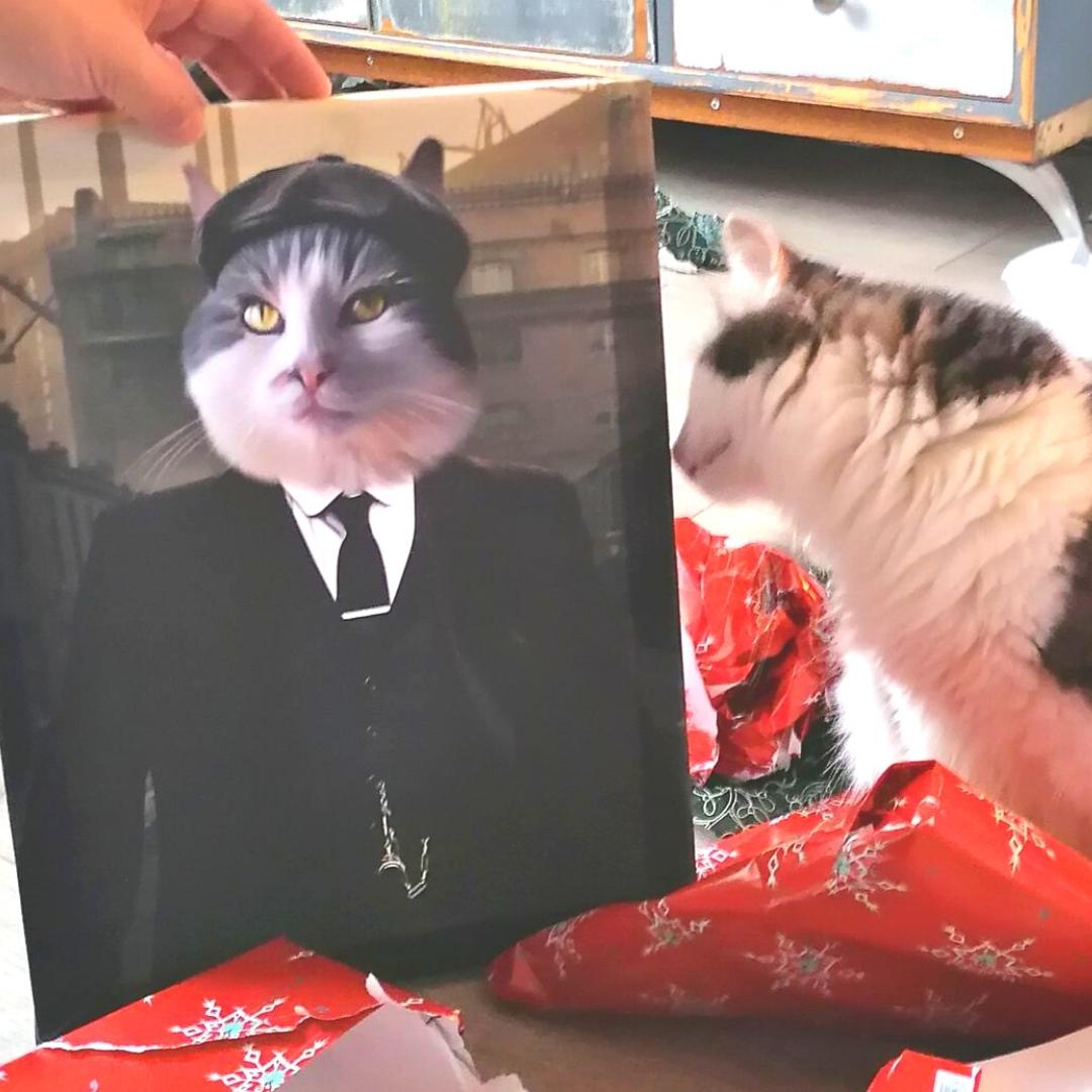 Pet Portraits | Tommy (Peaky Blinders Inspired): Custom Pet Canvas | Paw & Glory