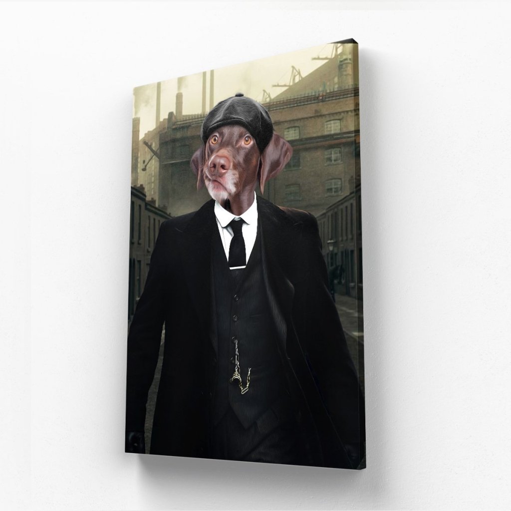 Pet Portraits | Tommy (Peaky Blinders Inspired): Custom Pet Canvas | Paw & Glory