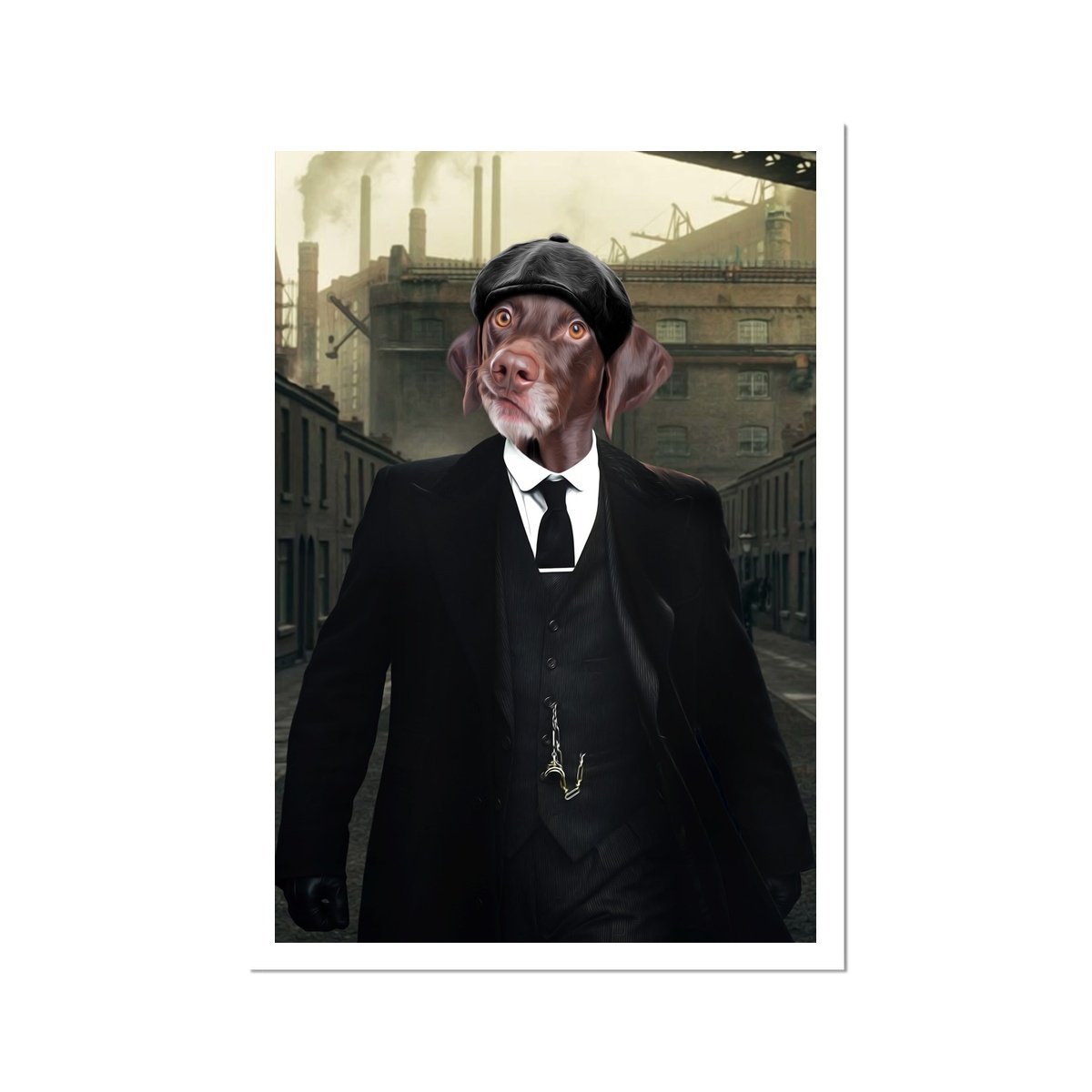 Pet Portraits | Tommy (Peaky Blinders Inspired): Custom Pet Portrait | Paw & Glory