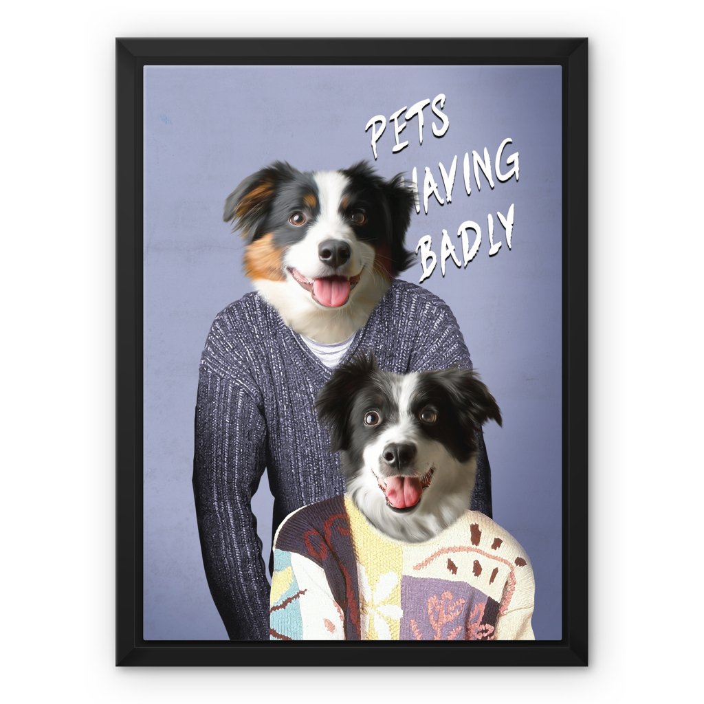 Pet Portraits | Tony & Deborah (Men Behaving Badly Inspired): Custom Pet Canvas | Paw & Glory