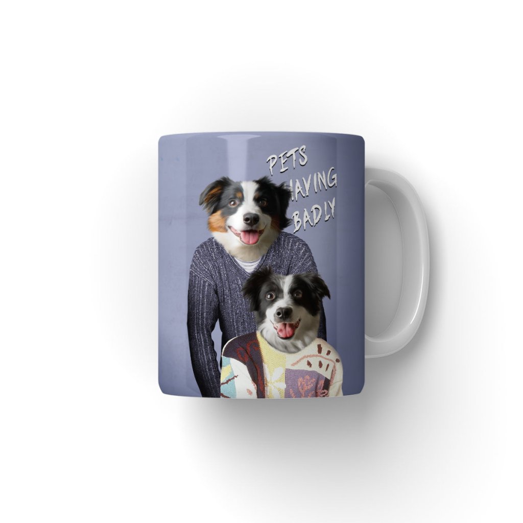 Pet Portraits | Tony & Deborah (Men Behaving Badly Inspired): Custom Pet Mug | Paw & Glory